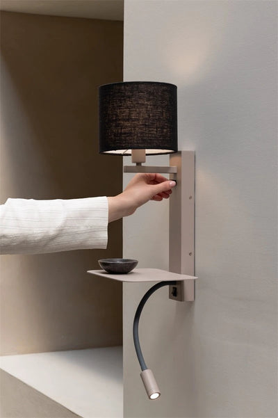 Wandlamp Florence met leeslampje zwarte kap by it's about RoMi