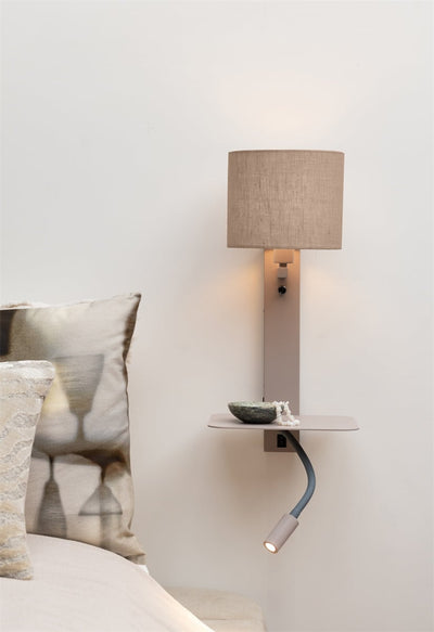 Wandlamp Florence met leeslampje zandkleurige kap by it's about RoMi