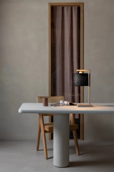 Tafellamp Boston zand met zwarte kap Ø18 x 15cm by it's about RoMi