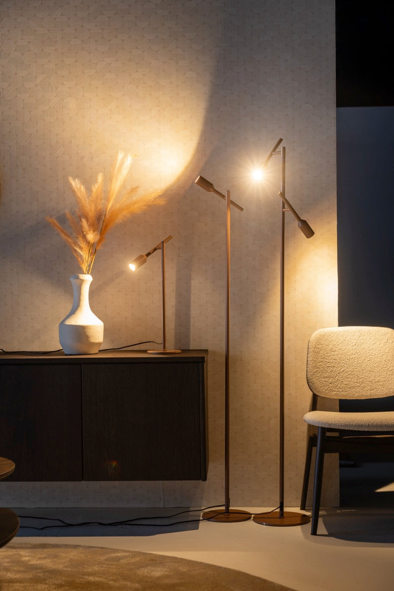Vloerlamp Dirk 2LT mocha mousse