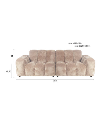 Sofa Hackman 3-Seater Velours Beige