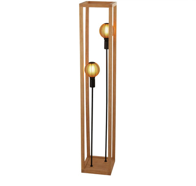 Vloerlamp Serpent 2-lichts - Natural Wood and Black by Searchlight