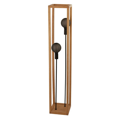 Vloerlamp Serpent 2-lichts - Natural Wood and Black by Searchlight
