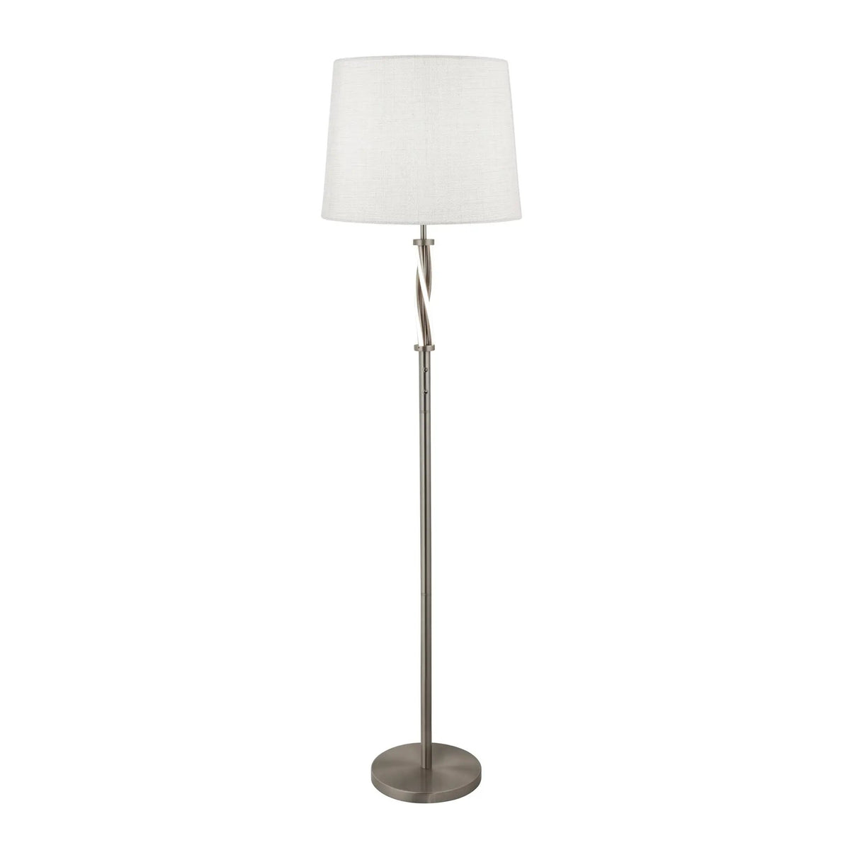 Vloerlamp Vegas - Satin Silver, White and Ivory Hessian by Searchlight