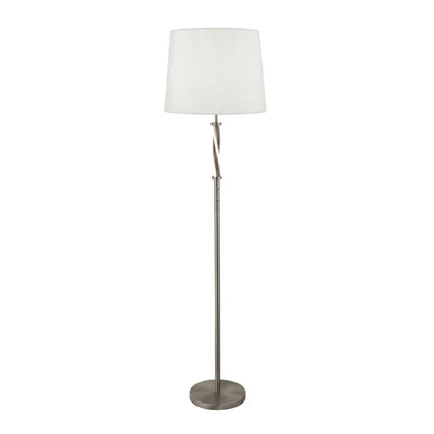 Vloerlamp Vegas - Satin Silver, White and Ivory Hessian by Searchlight