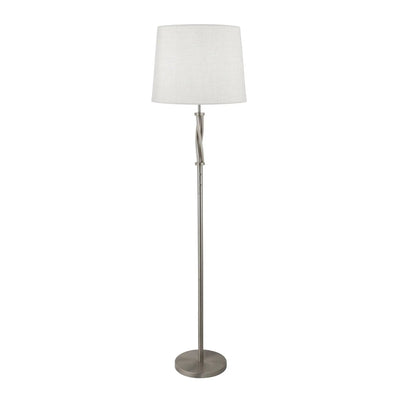Vloerlamp Vegas - Satin Silver, White and Ivory Hessian by Searchlight