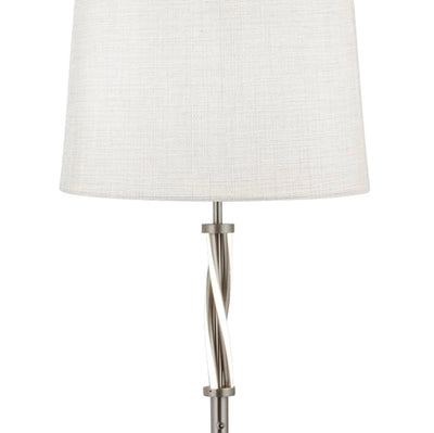 Vloerlamp Vegas - Satin Silver, White and Ivory Hessian by Searchlight