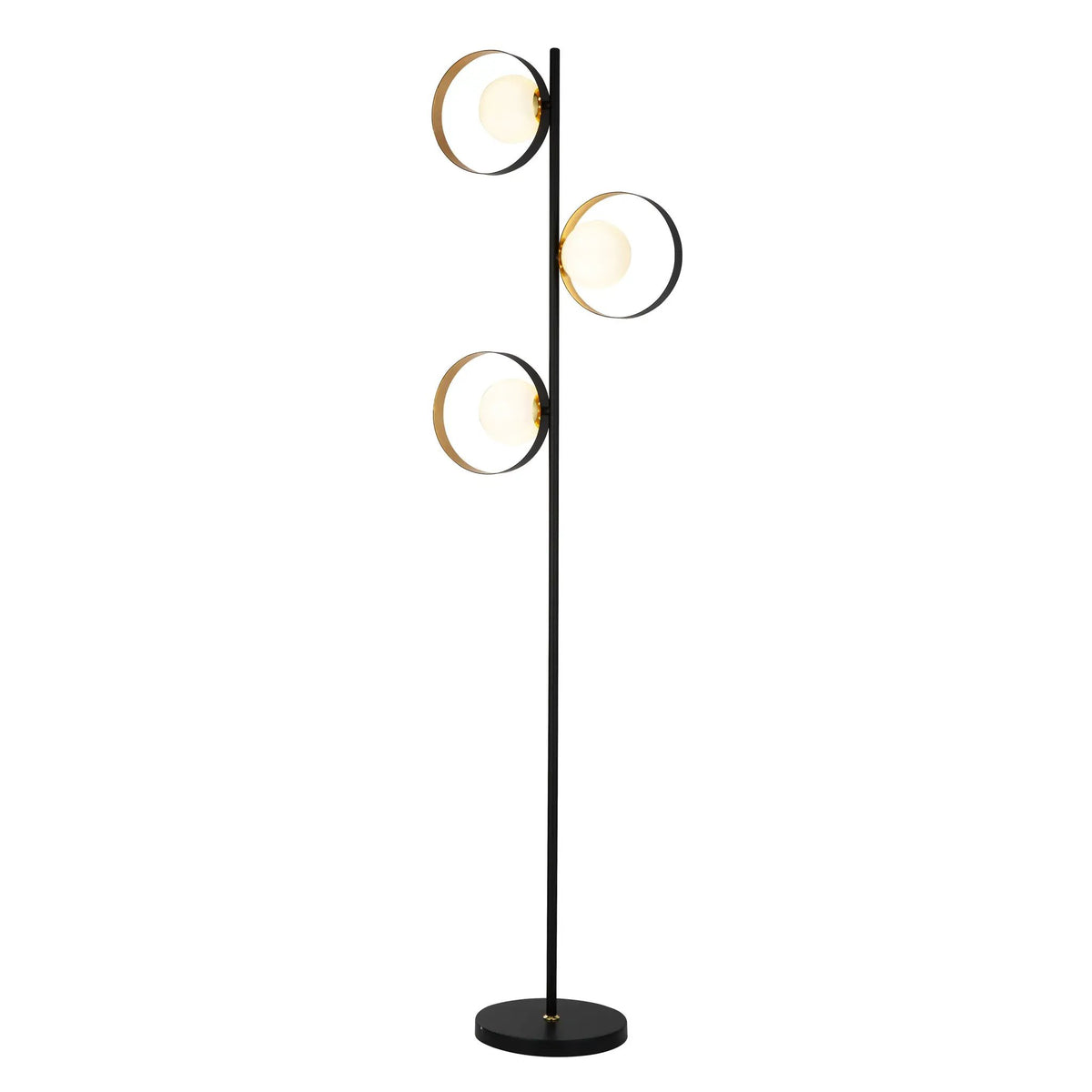 Vloerlamp Elina 3-lichts - Black gold by Searchlight