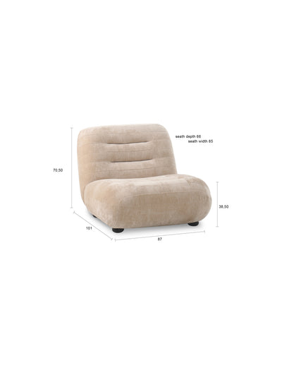 Fauteuil Wyatt Velours Beige by Dutchbone