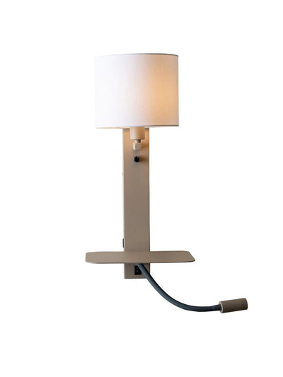 Wandlamp Florence met leeslampje en witte kap by it's about RoMi