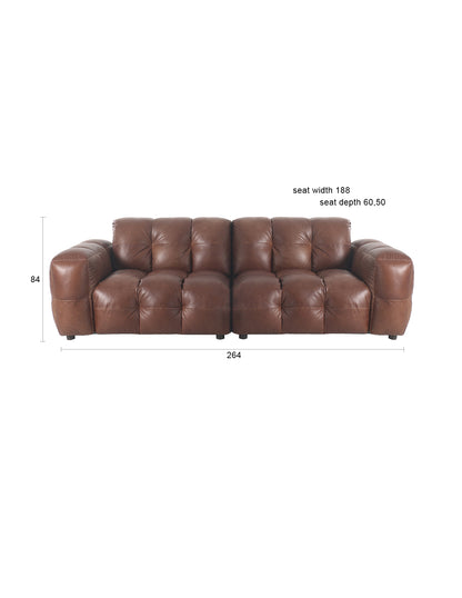 Sofa Hackman 3-Seater Leather Chocolate