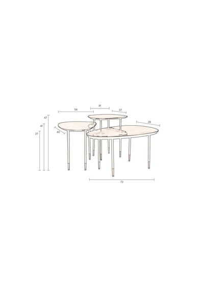 Bijzettafel Phyllis (Set of 3) by Dutchbone