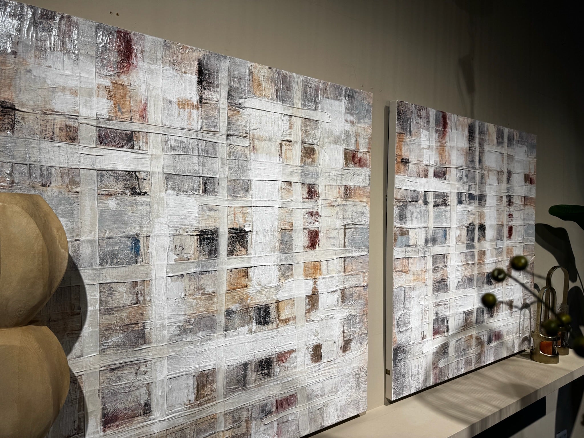 Julitta Crème Canvas Wandpaneel Abstracte Mix - depauwwonen