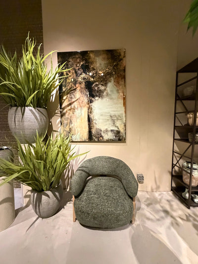 Fauteuil Mire Groen Olijfkleurig Rubberhout by PTMD