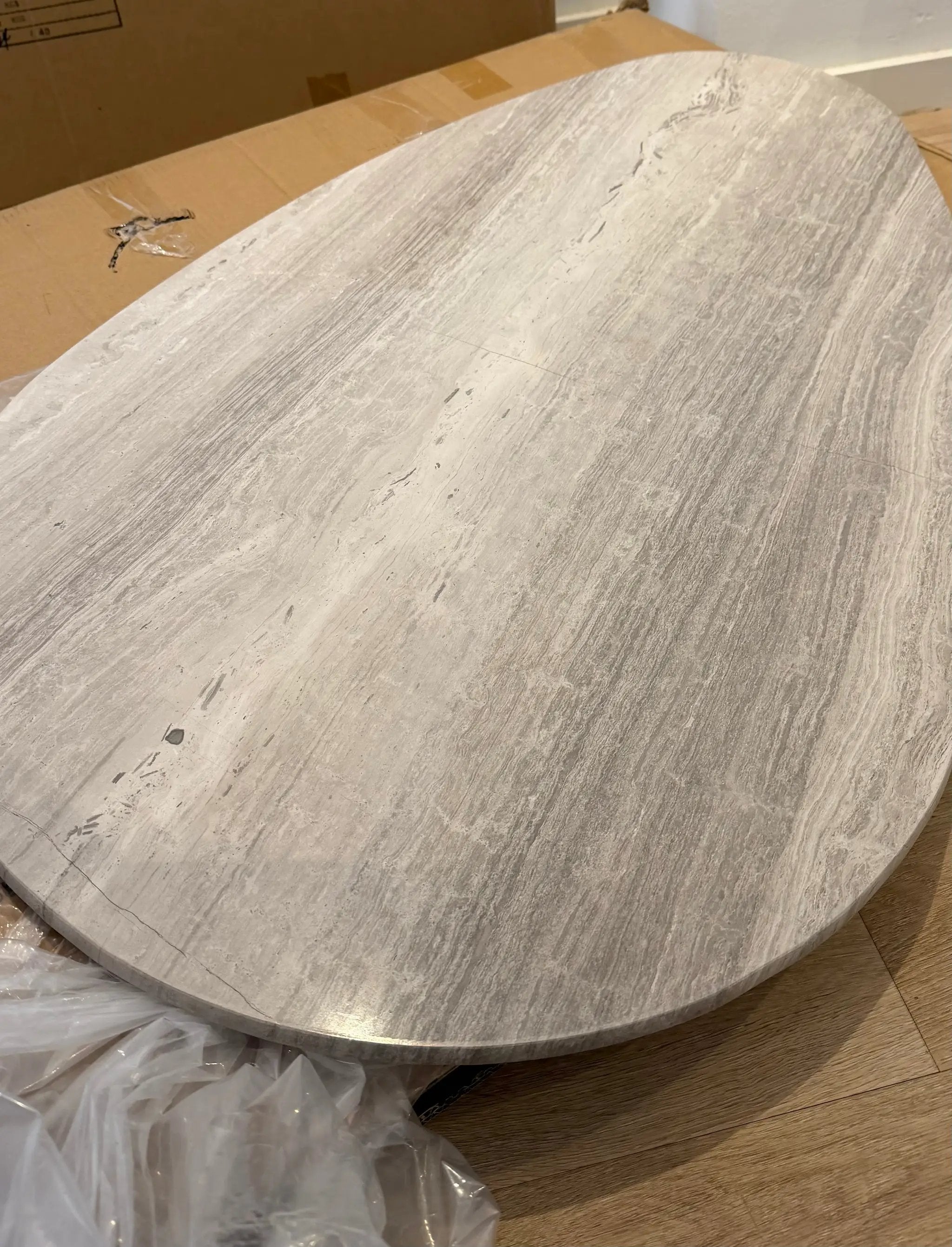 Muka Salontafel Hoog Donkergrijze Basis Wit Marmer by PTMD