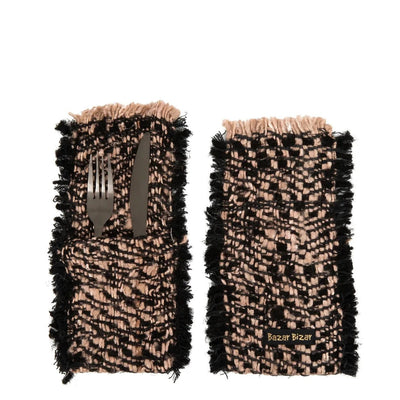 Het Oh My Gee Bestekzakje - Zwart Koper - Set van 4 by Bazar Bizar Antwerp