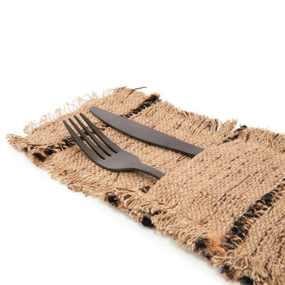 Het Oh My Gee Bestekzakje - Beige Zwart - Set van 4 by Bazar Bizar Antwerp