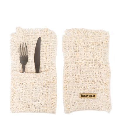 Het Oh My Gee Bestekzakje - CrÃ¨me - Set van 4