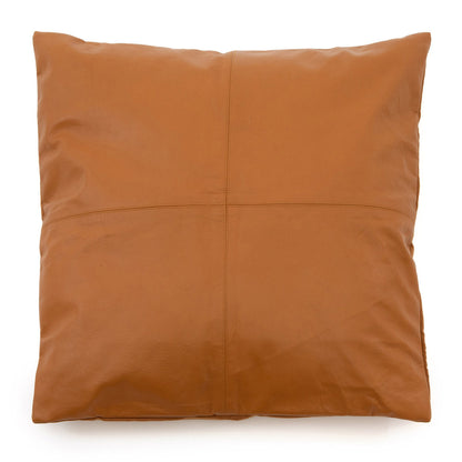 De Four Panel Leather Kussenhoes - Camel - 60x60