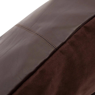De Four Panel Leather Kussenhoes - Chocolade - 60x60 by Bazar Bizar Antwerp