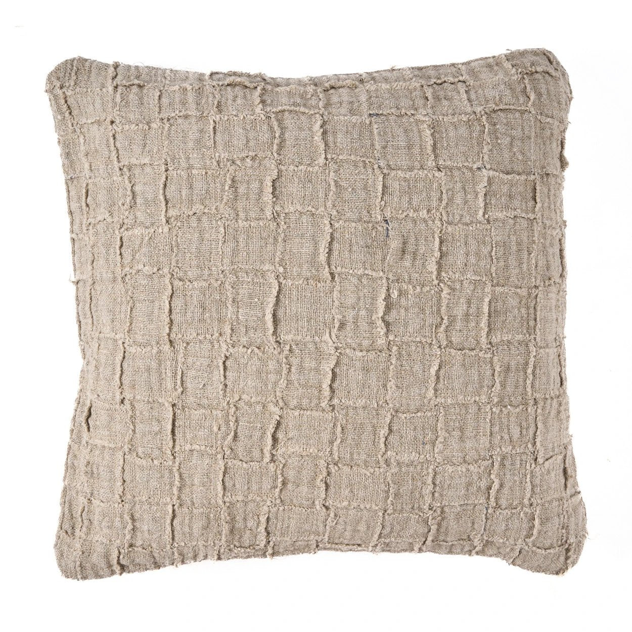Kussenhoes De Linnen Damier - Naturel - 50x50cm by Bazar Bizar Antwerp