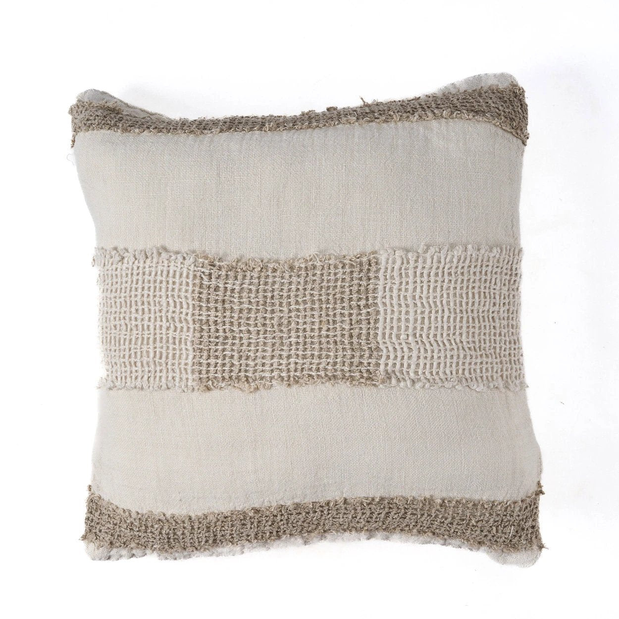 Kussenhoes The Linen Threads - wit naturel - 50x50cm by Bazar Bizar Antwerp