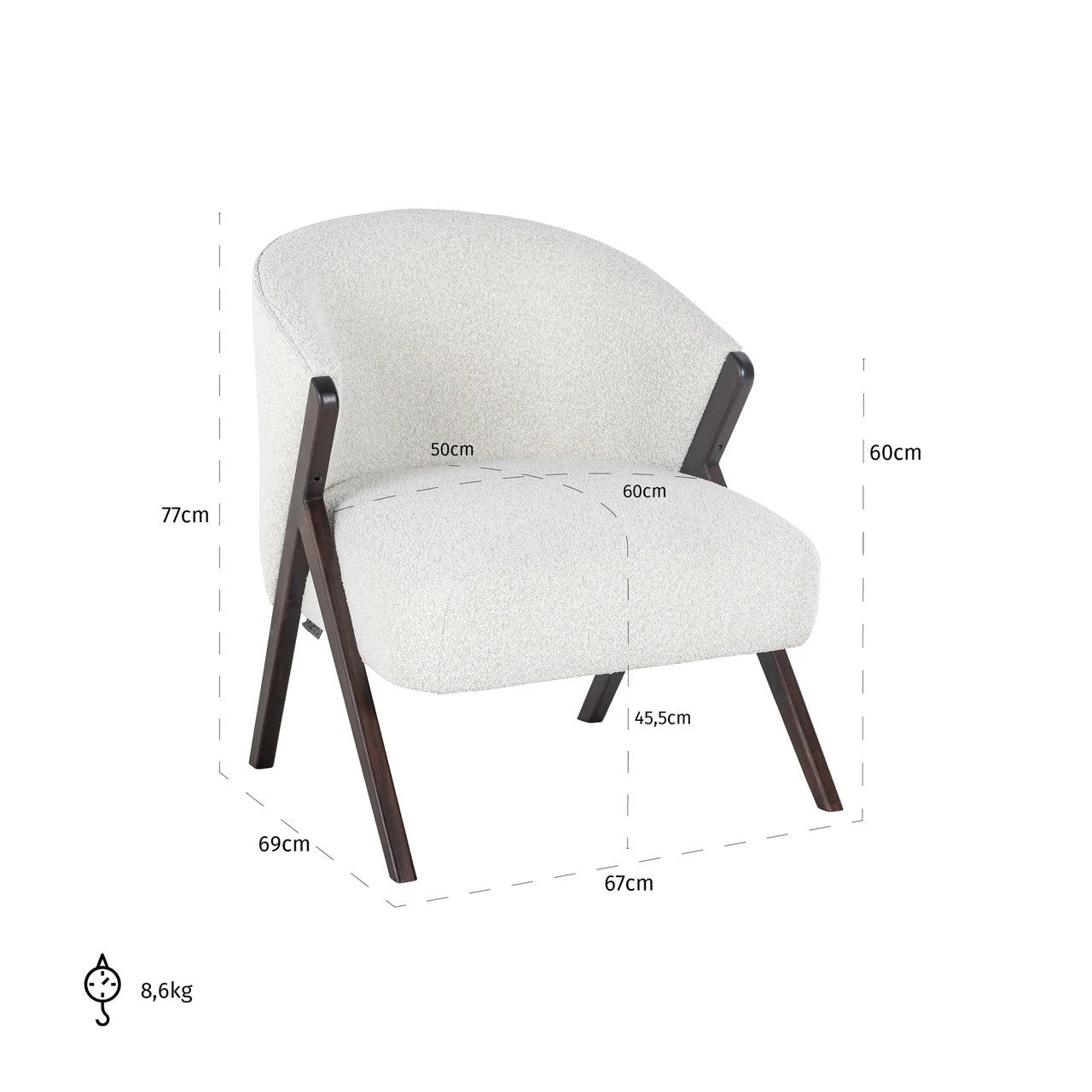 Lounge chair Mia Bouclé White by Richmond Interiors