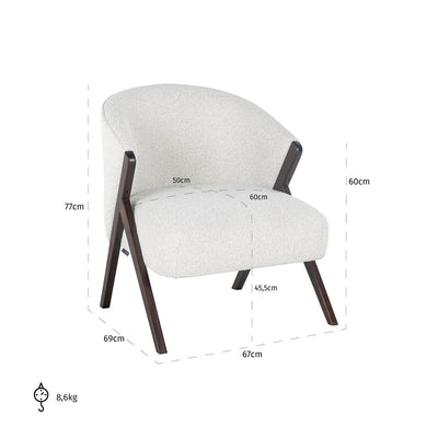 Lounge chair Mia Bouclé White by Richmond Interiors