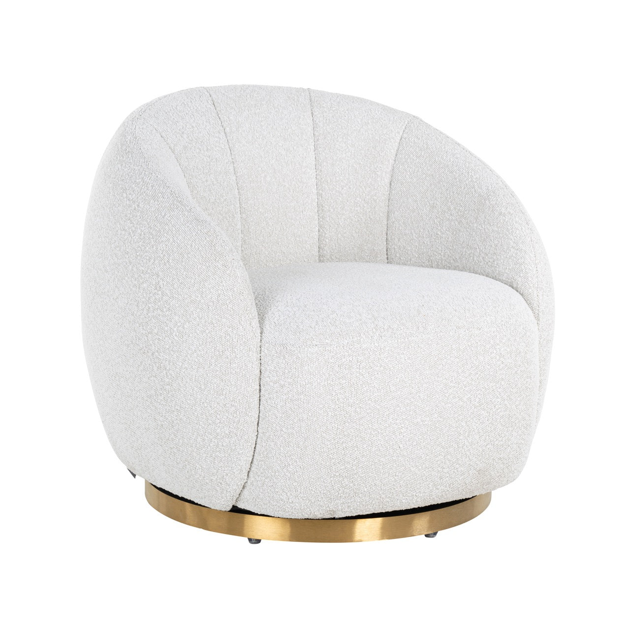 Draaifauteuil Jago White Bouclé