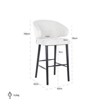 Barstoel Indigo White Bouclé by Richmond Interiors