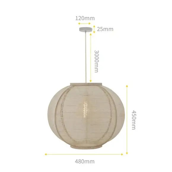 Hanglamp Fabric Sand Ø48cm