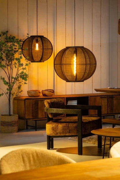 Hanglamp Fabric Black Ø58cm