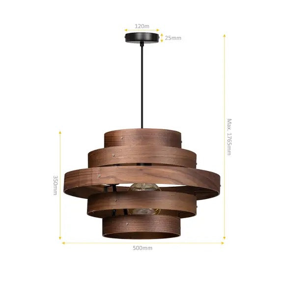 Hanglamp Walnut 5 rings