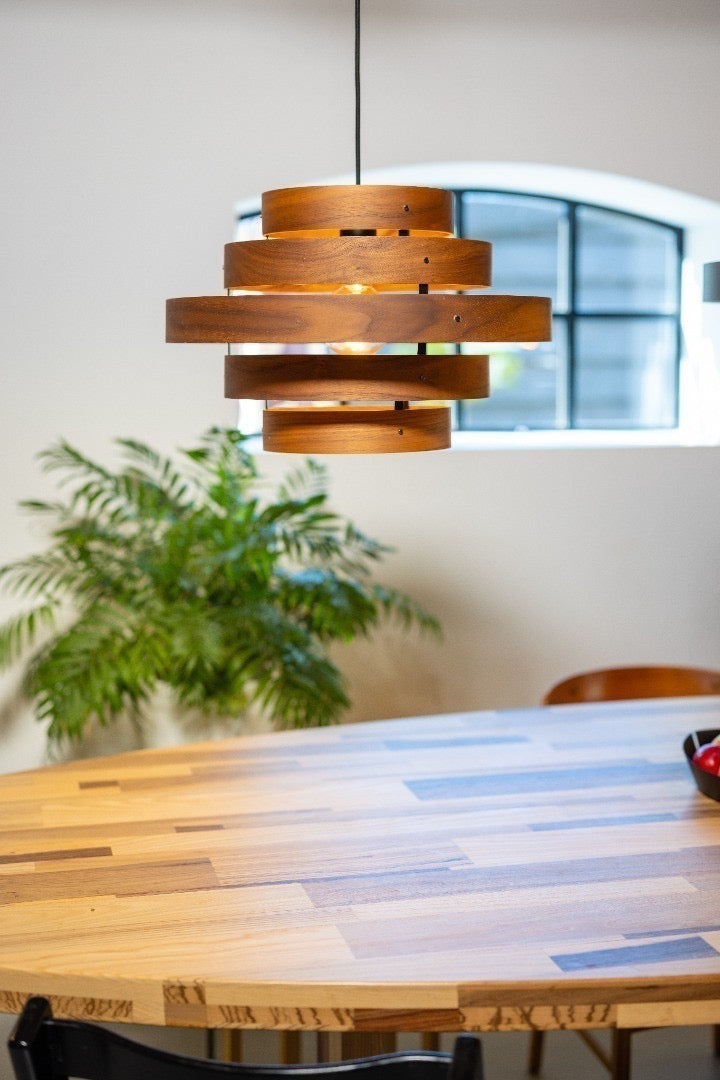 Hanglamp Walnut 5 rings