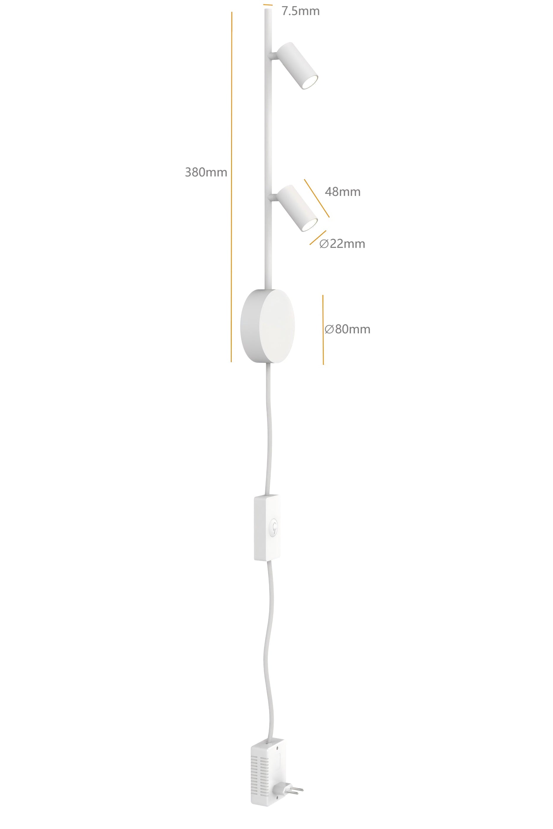 Wandlamp Minora 2x led white