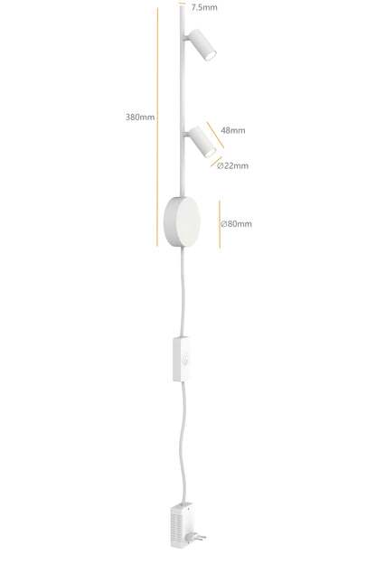 Wandlamp Minora 2x led white