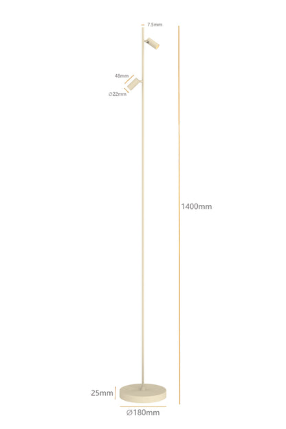 Vloerlamp Minora 2x led sand