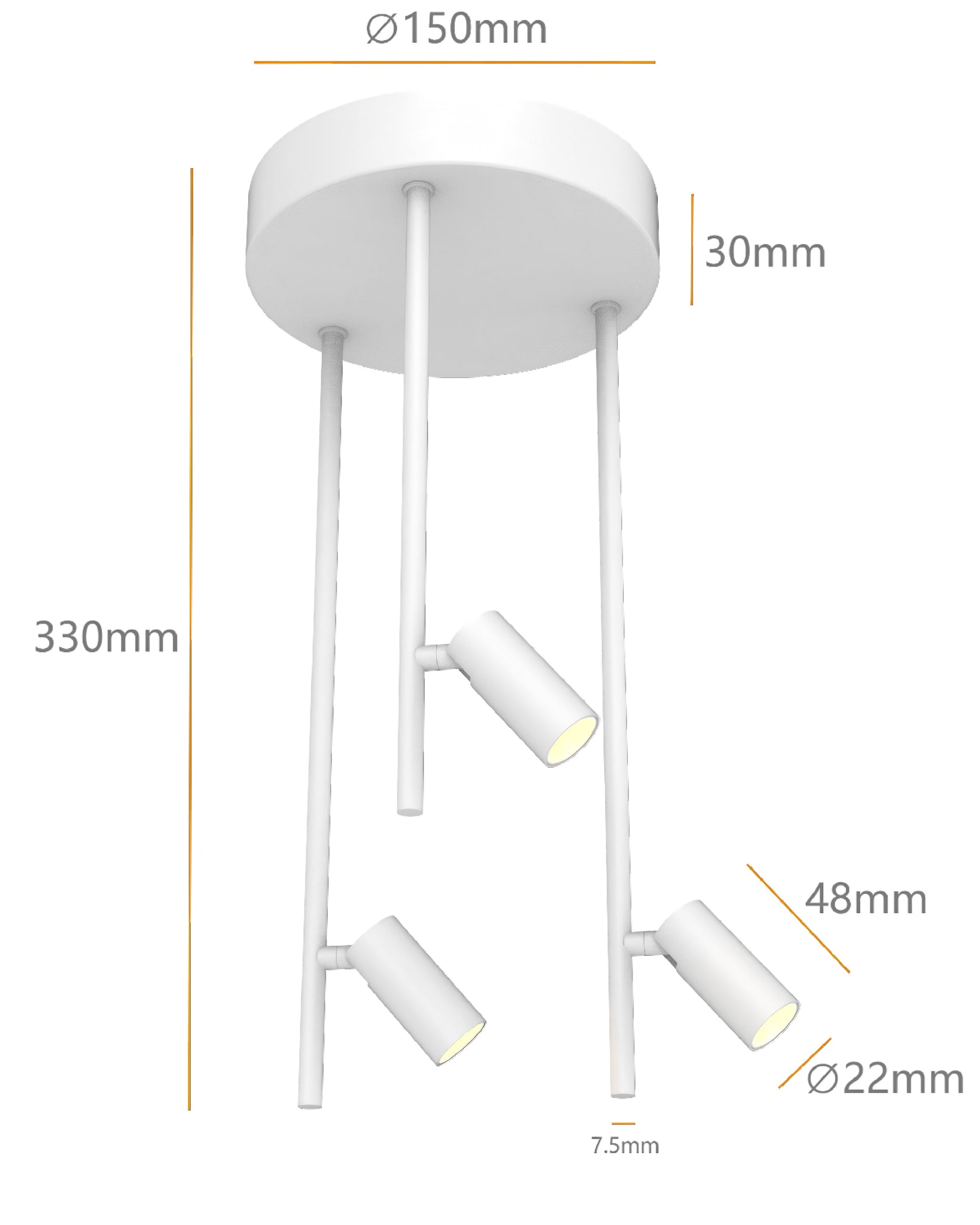 Plafondlamp Minora 3x led white