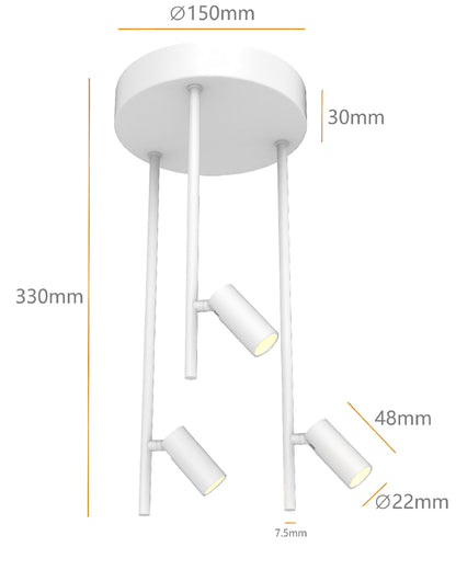 Plafondlamp Minora 3x led white