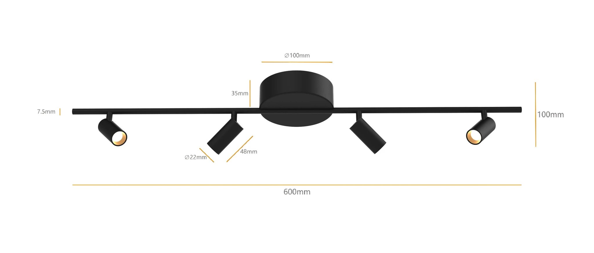 Plafondlamp Minora 4x led black by ETH