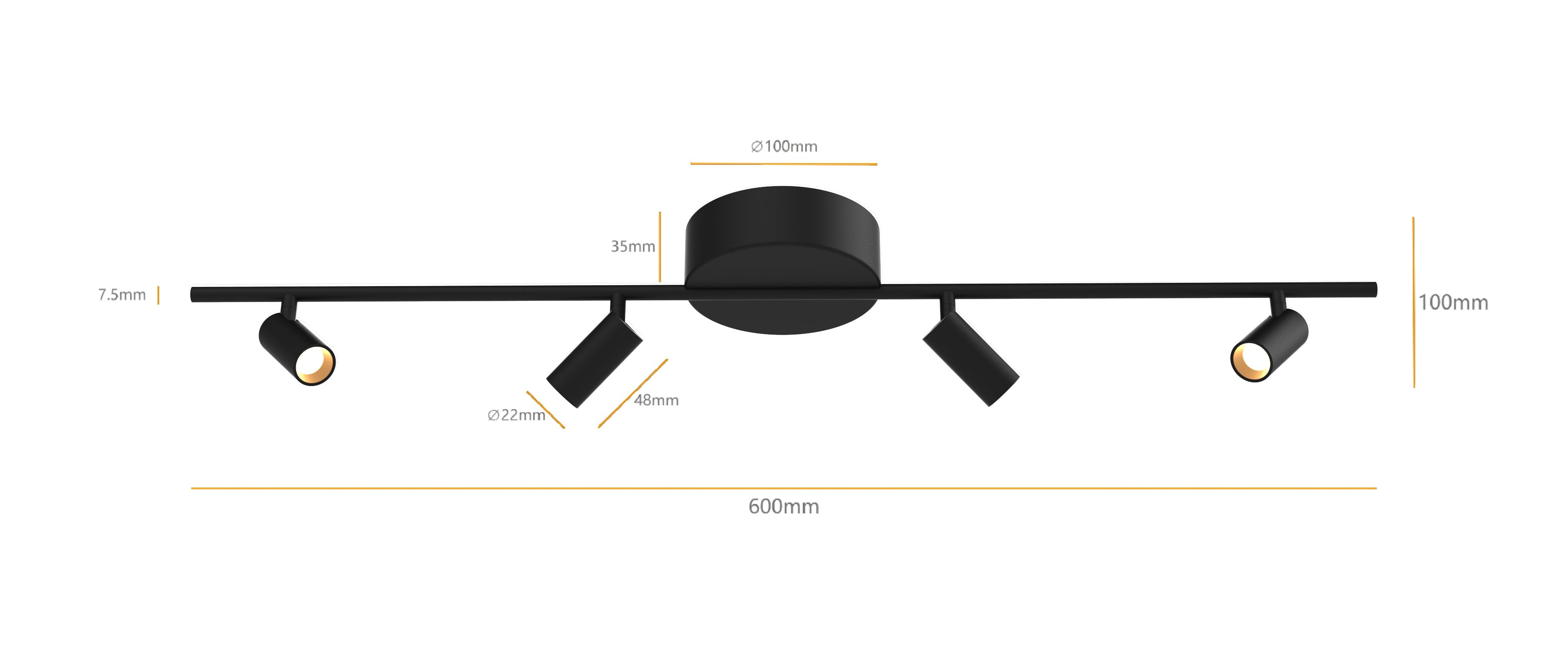 Plafondlamp Minora 4x led sand