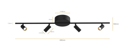 Plafondlamp Minora 4x led black by ETH