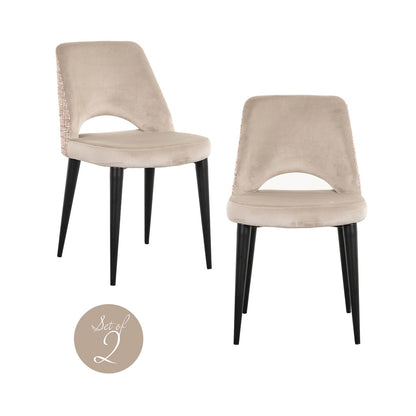 Eetkamerstoel Tabitha Khaki/Rose (set van 2)
