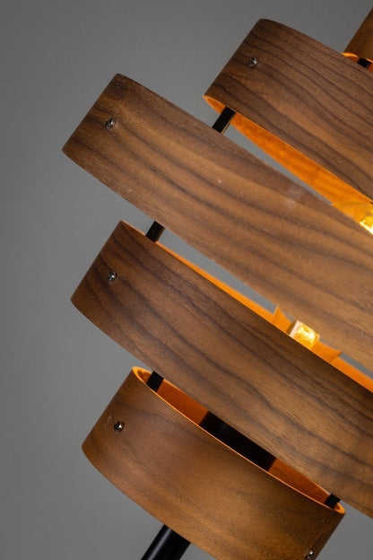 Vloerlamp Walnut 5 rings