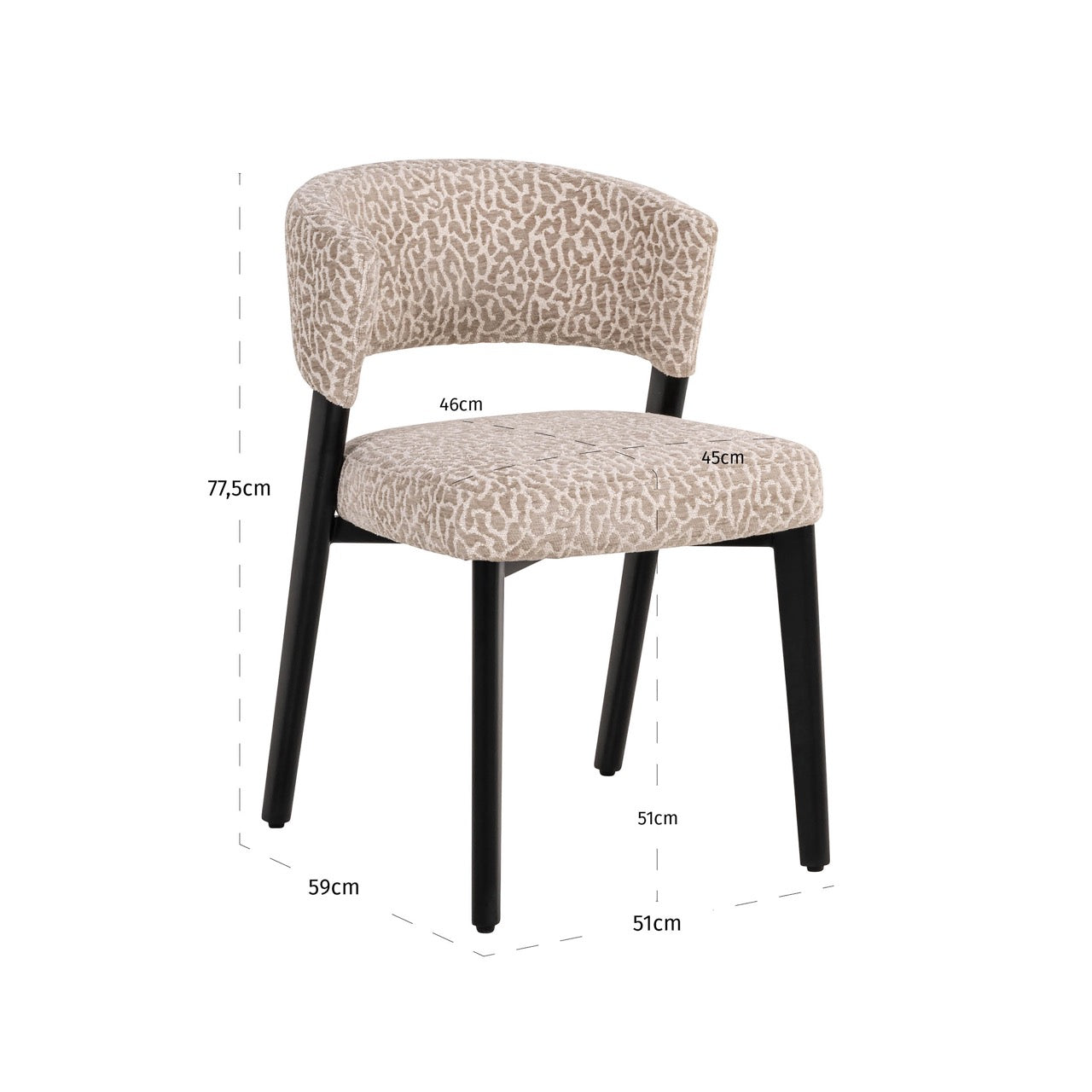 Eetkamerstoel Zeno Beige Leopard