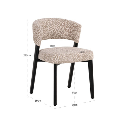 Eetkamerstoel Zeno Beige Leopard
