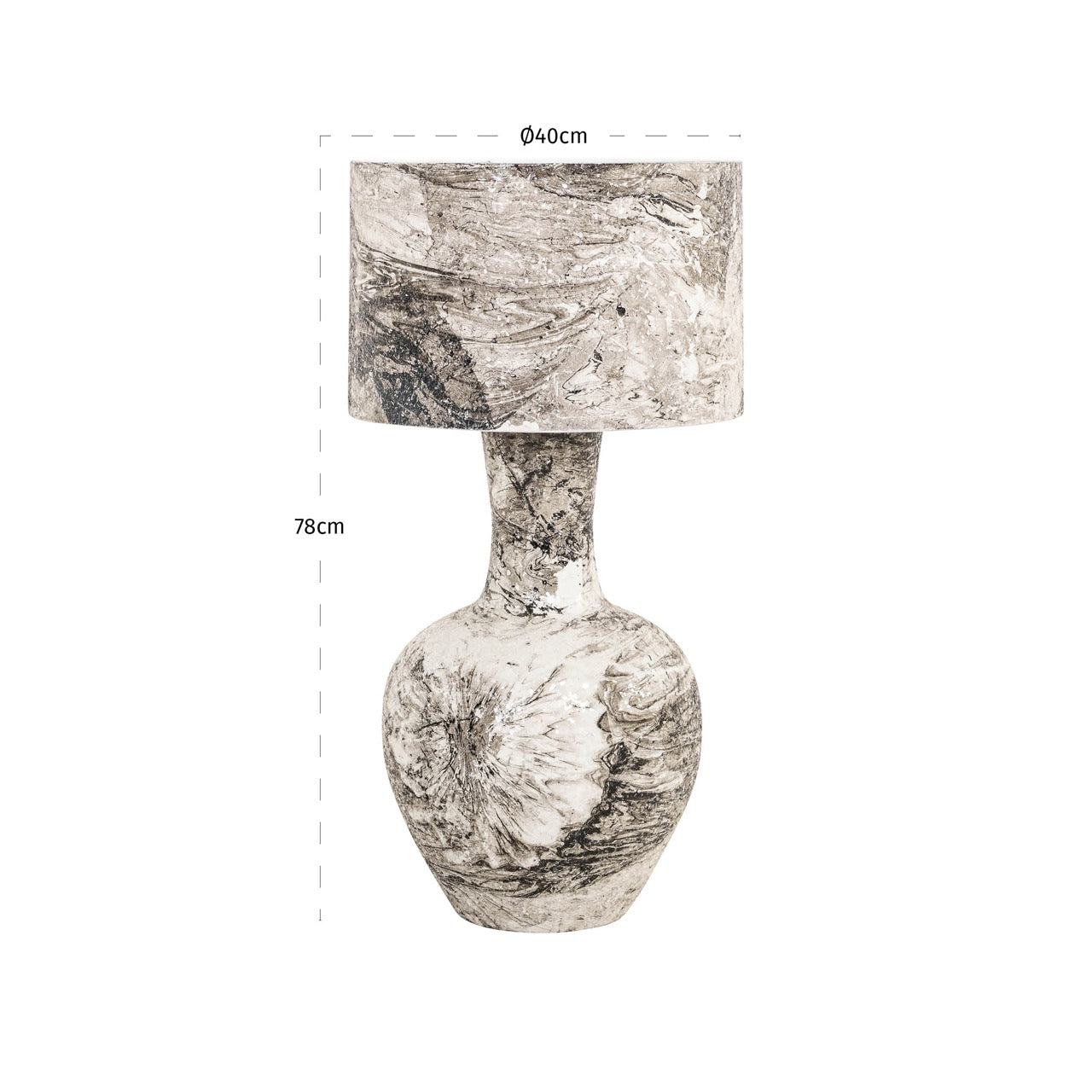 Tafellamp Cecile zwart/wit