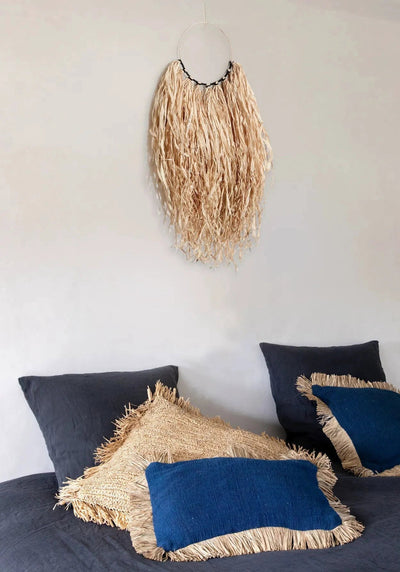 De Saint Tropez Kussenhoes - Blauw Naturel - 30x50 by Bazar Bizar Antwerp