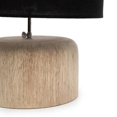 De Teak Wood Tafellamp - Naturel Zwart by Bazar Bizar Antwerp