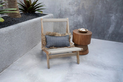 De Cotton Bonita Kussenhoes - Zwart Naturel - 30x50 by Bazar Bizar Antwerp